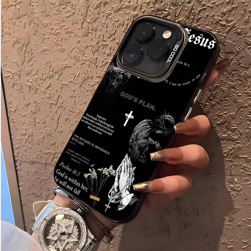 Multi-color Faith Jesus Cross Pattern Mobile Phone Case for iPhone17 16 15 14 13 12 11 Pro Max Plus Luxury Shockproof Protection Back Cover