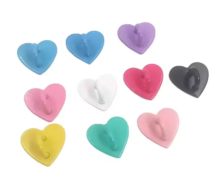 Metal Heart Charm Keychain Clip for Phone Gold Silver Rose Gold Red Gray Adhesive Loop for Phone Charms