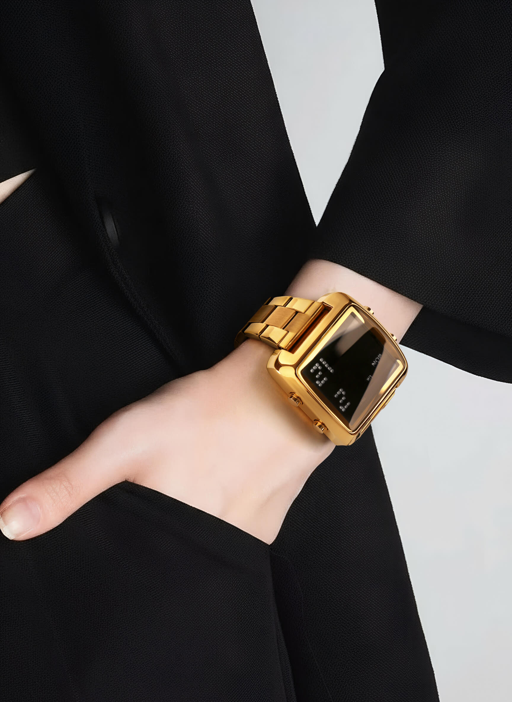 Binda Women\'s Gold Quartz Stainless Steel Bracelet Elegant Dial Round Watch Binda Retro Rectangular Womens Quartz Rose Gold... From  main image 2
