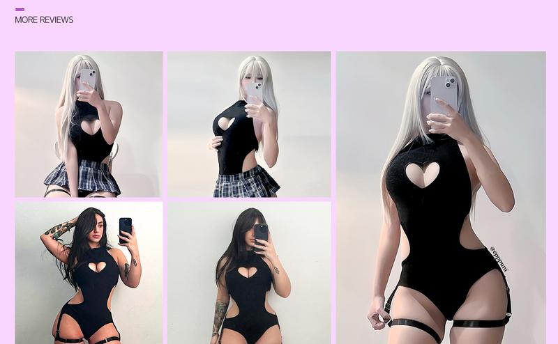 KORURACLUB Women's Lingerie 2-Piece Set: Backless Bodysuit & Corset Top with Heart Cutout - Sexy Lingerie for Women