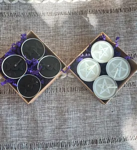Altar Tea Light Candles 4 pack Pentagram or Triple Moon