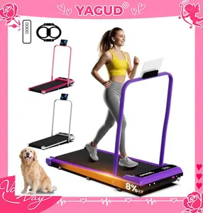YAGUD Adjustable Incline Folding Treadmill, Quiet Motor, Dual Shock-Absorption System, 265lbs Weight Capacity – Easy to Move with Wheels & Remote Control, Includes Free Resistance Bands