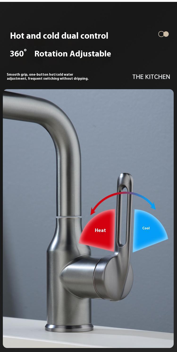 Spaceship Faucet 360° Rotating Bathroom Sink Faucet with 4 Spray Modes Modern Kitchen Vanity Lavatory Tap for Unique Home Decor & TikTok Viral Gift Multi-functional Swivel Basin Faucet