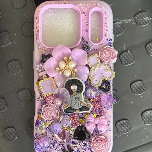 Junk Case with Pink Roses and Pearls Decorative Phone Cover for Stylish Protection