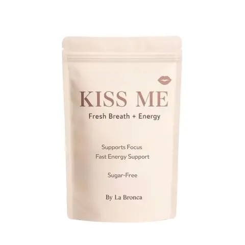 By La Bronca Kiss Me Gum Fresh Breath and Energy - Supports Focus Fast Energy Support Sugar-Free Gum 50 ( PIECES)