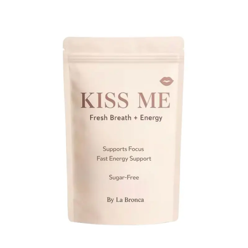By La Bronca Kiss Me Gum Fresh Breath and Energy - Supports Focus Fast Energy Support Sugar-Free Gum 50 ( PIECES)