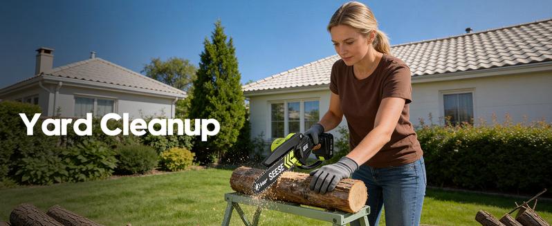 SEESE Brushless Mini ChainSaw - Portable Electric Cordless Saw for Wood Cutting, Batteries (2000mAh) ,Pruning, Gardening, Camping - Suitable for Seniors, Women Holiday gifts