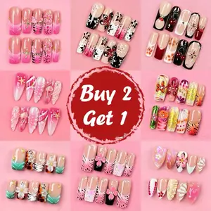 BUY 2 GET 1 FREE MuseMood 100% 3D Handmade Acrylic |Stiletto Shape | Reusable& Long lasting Salon Quality | Elegant Daily & Party Nails