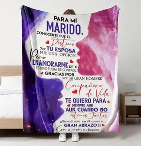 Valentine's Day Letter Pattern Blanket, 1 Count Soft Throw Blanket, Air-conditioned Room Blanket, Warm Nap Blanket for Home Office Travel, Slogan Print Blanket