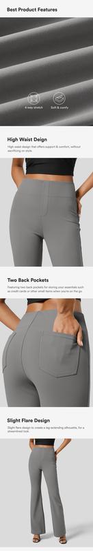 Halara Flex SculptKnit High Waisted Back Side Pocket Slight Flare Work Pants