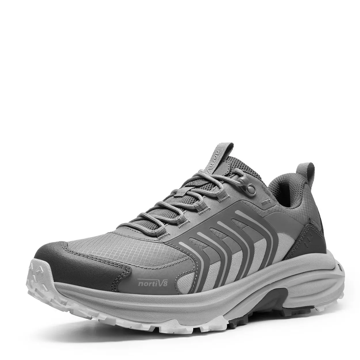 NORTIV 8 Men's Waterproof Hiking Shoes - Lace-Up Casual Trainers, Lightweight Nylon Leather Men's Shoes with Non-Slip Steady on Slick Sole, for Outdoor Trekking & Daily Wear, US Sizes, Male, Fabric, Waterproof Running Shoe