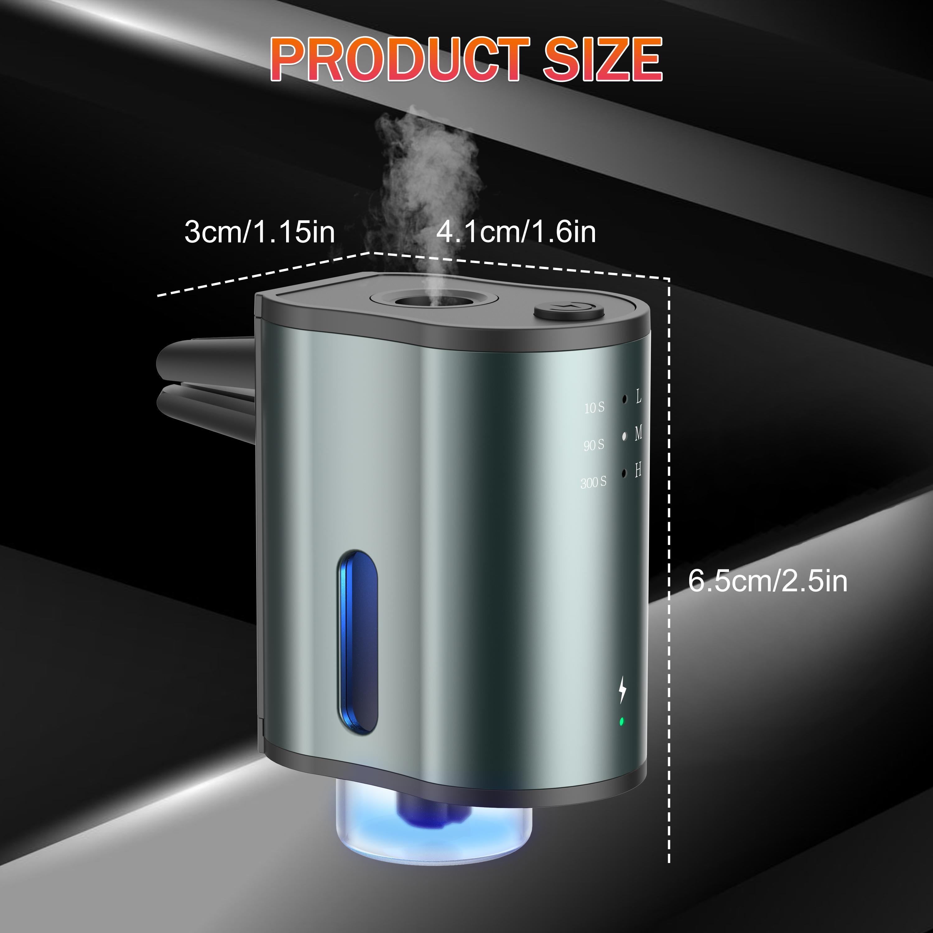 Smart Car Air Freshener with Three Scent Intensity Levels, Portable Waterless Diffuser, Aromatherapy with 3*10ML Natural Perfumes,Random Shipment of Polygon and Circle Shapes