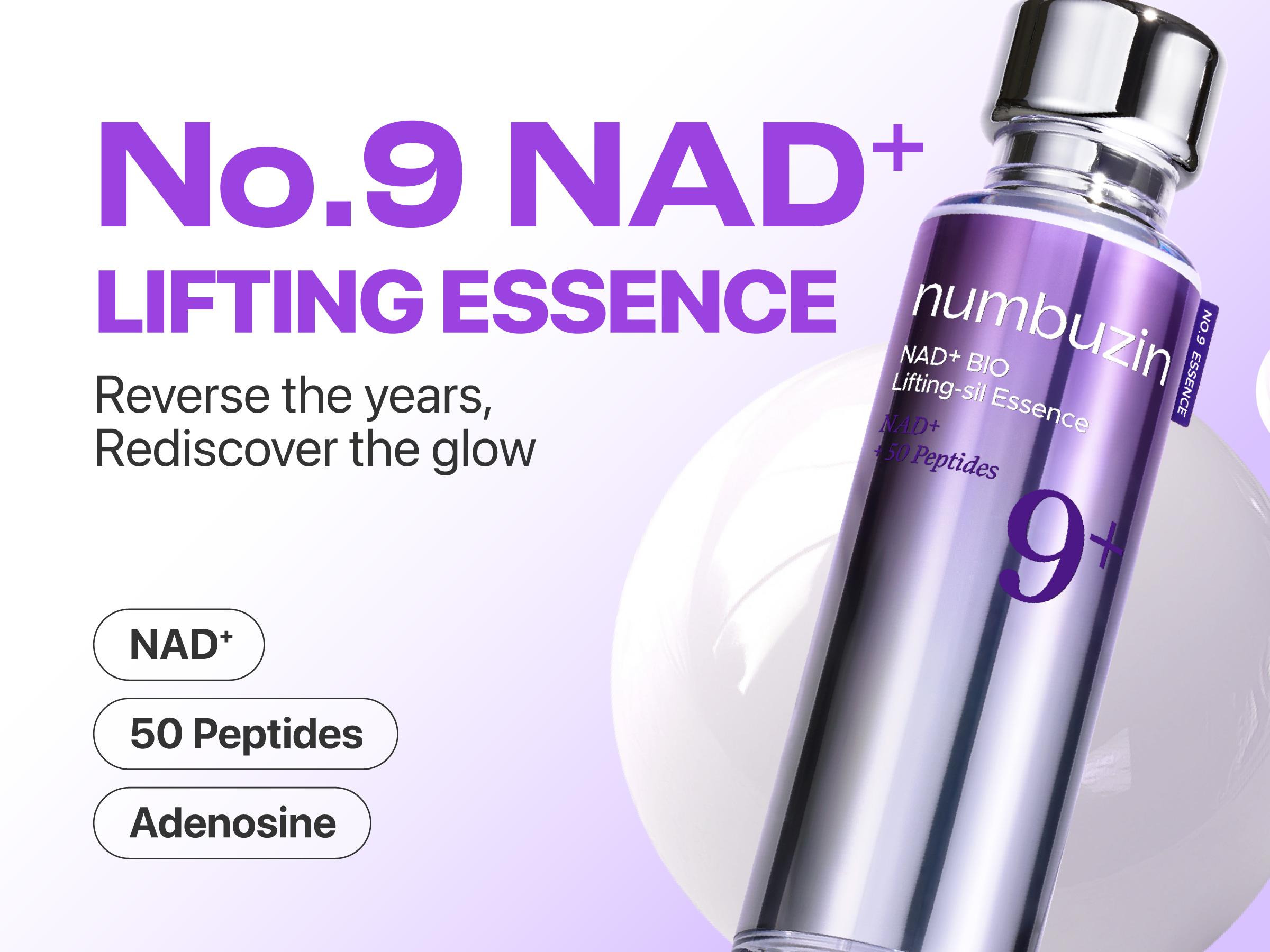 [numbuzin official shop] No.9 NAD+ Glow AM Set | No.9 NAD+ PDRN Glow Boosting Toner + No.9 NAD+ BIO Lifting-sil Essence + No.9 NAD+ BIO Super Defense Glow Sunscreen with SPF 50 | Glowing, Firming, Hydrating | Peptides, NAD+
