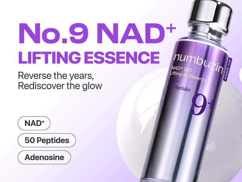 [numbuzin official shop] No.9 NAD+ Glow AM Set | No.9 NAD+ PDRN Glow Boosting Toner + No.9 NAD+ BIO Lifting-sil Essence + No.9 NAD+ BIO Super Defense Glow Sunscreen with SPF 50 | Glowing, Firming, Hydrating | Peptides, NAD+