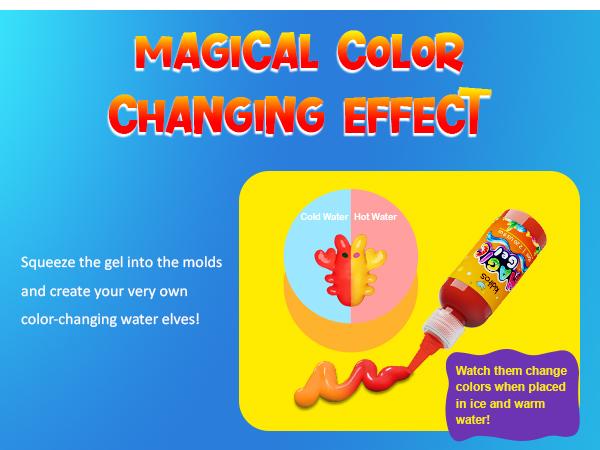 Kiditos Color Changing Magic Water Elf Toy Kit,Aqua Fairy Water Gel Kit-8 Gel&10 Molds-Make Your Own Water Pets&Squishy Toys–Fun Summer DIY Craft Kit,Birthday Gift&Party Favors for Kids Ages 3+