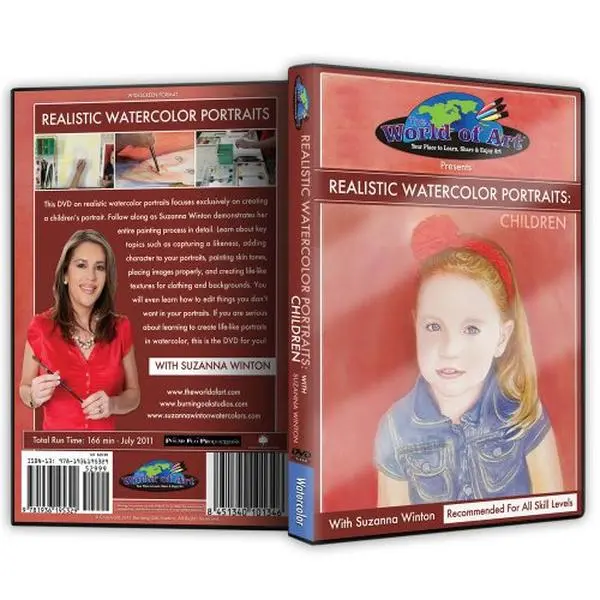 USED Art Instruction Book & DVD - Realistic Watercolor Portraits Tutorial for Children with Suzanna Winton (Literature & Art Category)