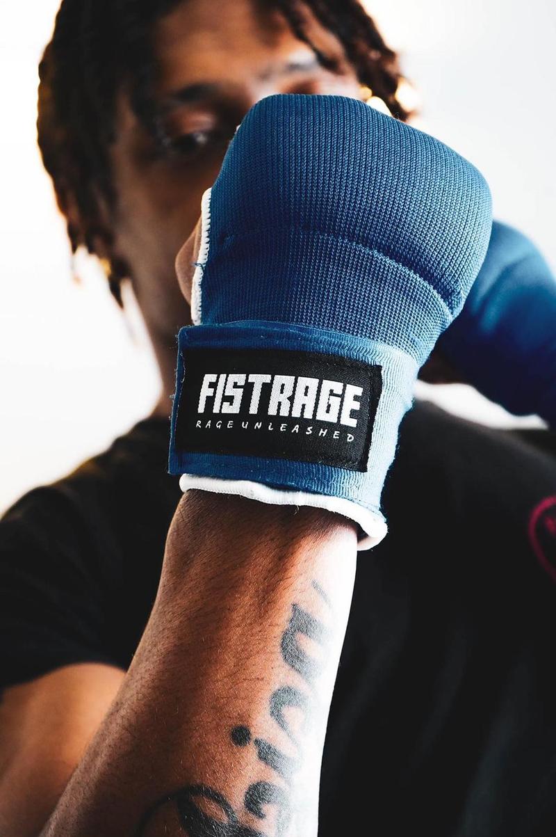 FISTRAGE Boxing Hand Wraps Inner Gloves for MMA & Kickboxing - Gel-Padded V-Foam, Elasticated Padded Cotton Bandage, Long Lasting Velcro Closure, Supportive Fit