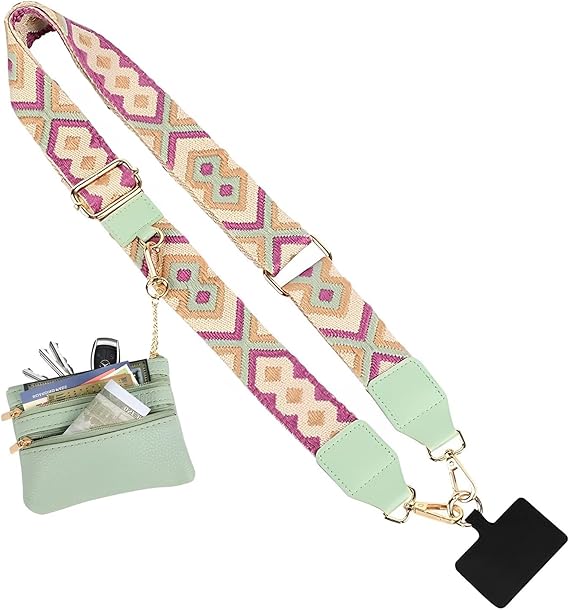 Clip and Go Strap for Phone With Wallet Crossbody, Phone Strap With Wallet, Phone Strap Crossbody With Zipper Pouch Wallet, Adjustable Mobile Phone Strap, Valentine's Day Gifts,New Year Gifts