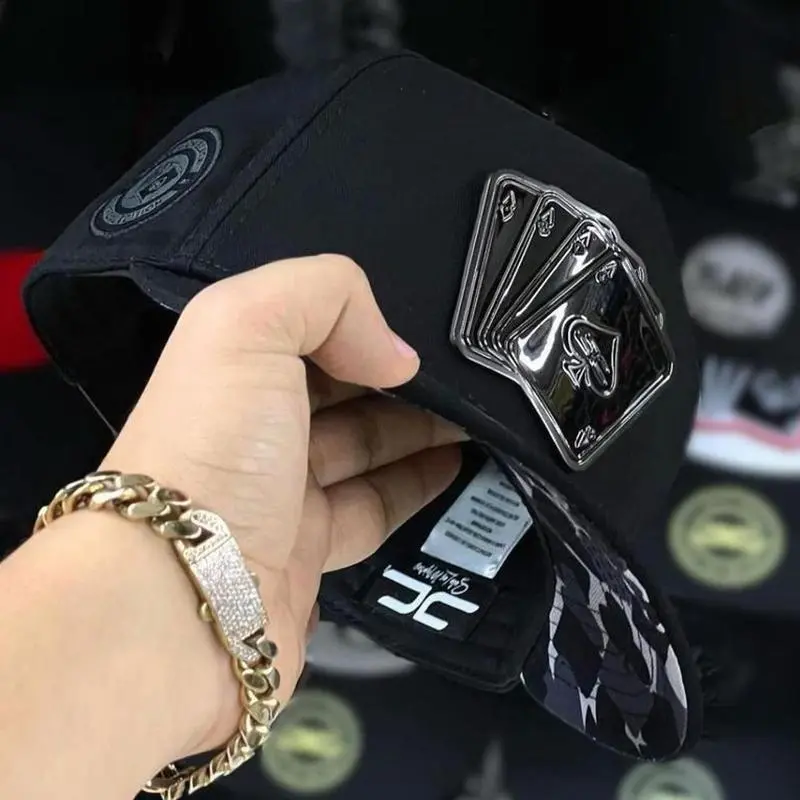 Trending Black Cap with Ace Card Patch -Adjustable Baseball Hat, Cool Streetwear Snapback Unisex Fashion TikTok Viral