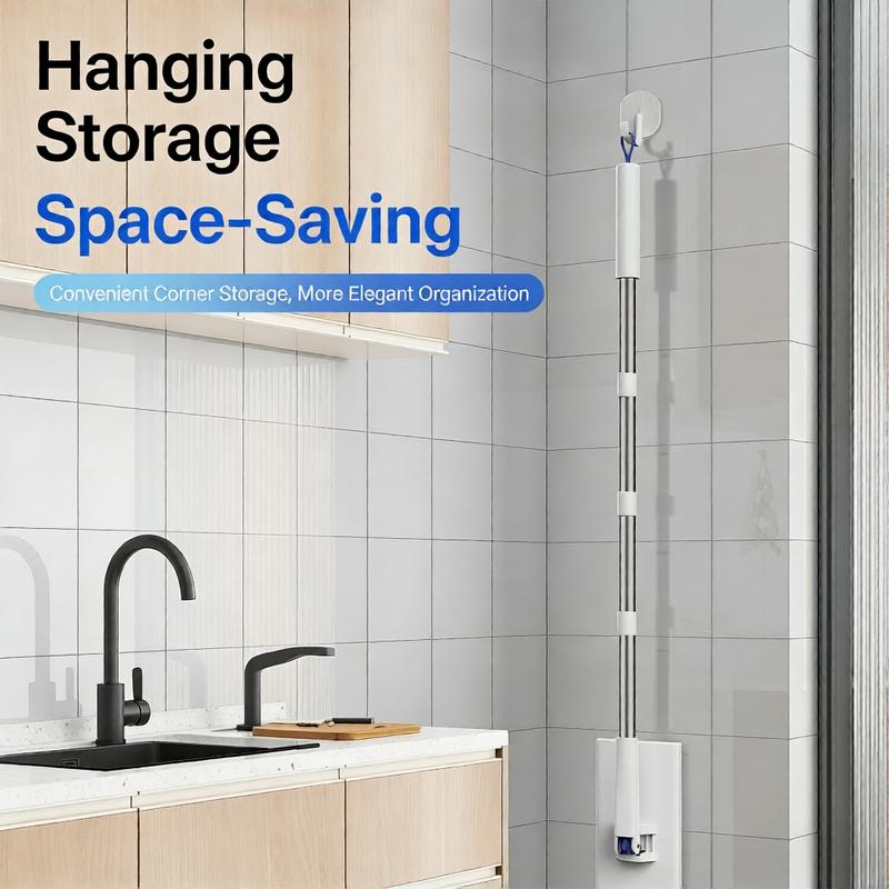 Extra-Long Handle Mop for Paper Towels and Wipes, Hands-Free Replacement, Wet and Dry Home Cleaner