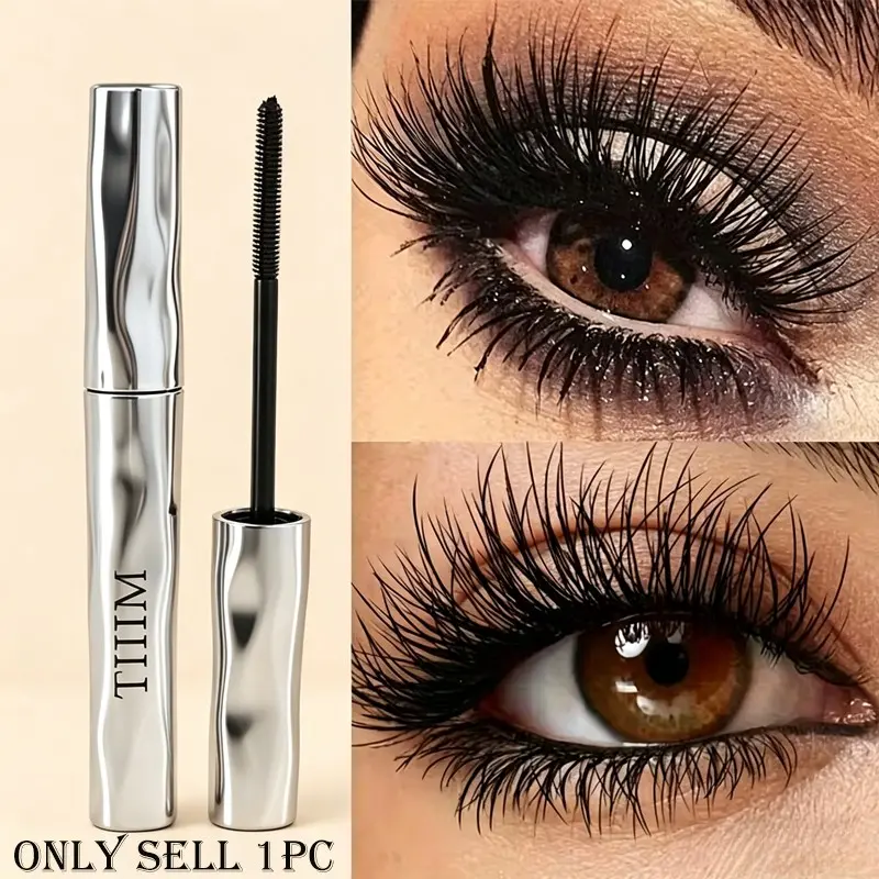 Volumizing Lengthening Waterproof Mascara, Fluffy Lash Effect, Smudge-Proof, Long Lasting, Ideal for Natural Lash Extension