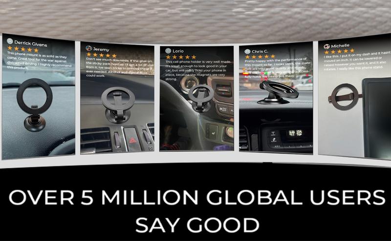 Magnetic Car Phone Mount, Magnetic Ring for All for iPhone / Android Modle, 360° Rotatable Cellphone Holder Stand for Car, Truck, SUV Smartphone