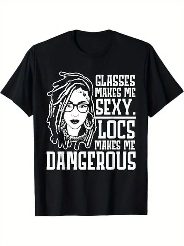 100% Cotton Locs make me Dangerous Afro Hair Black American African Girl T-Shirt
