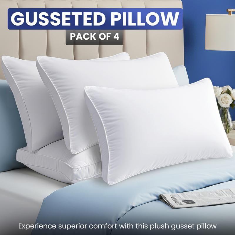 【Haul Deal】Utopia Bedding Bed Pillows for Sleeping - Set of 4 Gusseted Pillows Set - King & Queen Size (White)