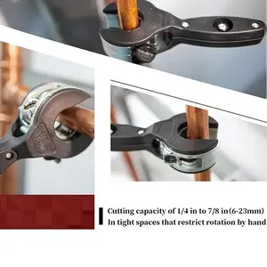 Manual Ratchet Tube Cutter Heavy-Duty HandTool Suitable for Copper, Aluminum, Iron,Stainless Steel, PPR & PE Pipes - No-Power Toolwith Ratchet Mechanism for Installation & HVACRepair