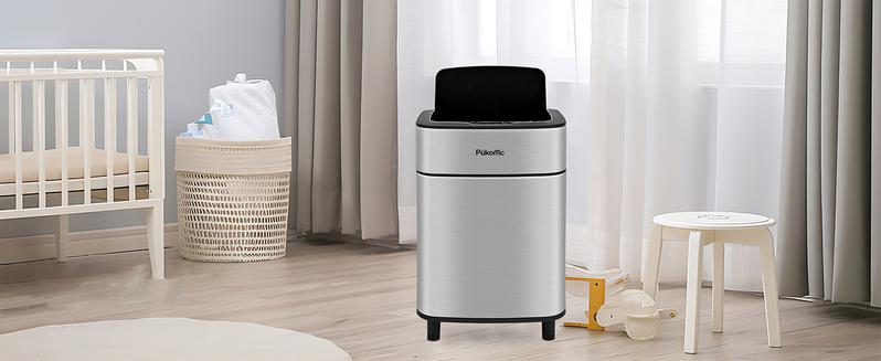 Pukomc Smart Sensor Bin 2.7Gal Rectangular Stainless Steel Trash Can for Kitchen Bathroom Office Easy Clean Lid Touchless Self Cleaning Home Goods