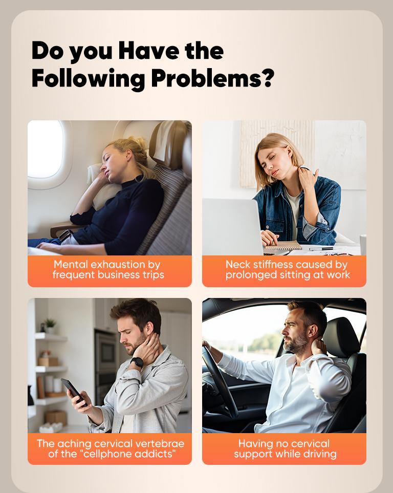 CINCOM U-Shaped Neck Massager Pillow for Cervical Support, with Soothing Heat & Kneading, 360° Memory Foam Support, Cordless, Rechargeable & Portable, Perfect Gift for Black Friday, Thanksgiving, Christmas, Birthdays & More