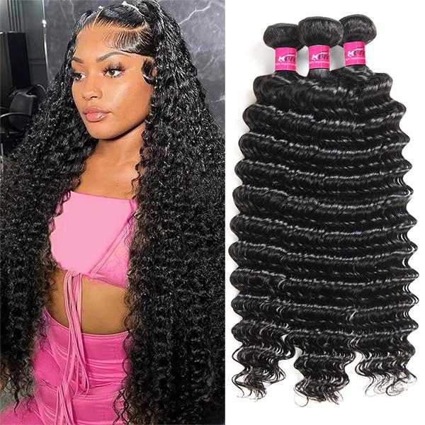 Thick Loose Deep Wave Human Hair Bundles Raw Human Hair Weave Brazilian Body Wave Quick Weave Extensions 1/3/4 Bundles #TiktokShopSpringGlowUp