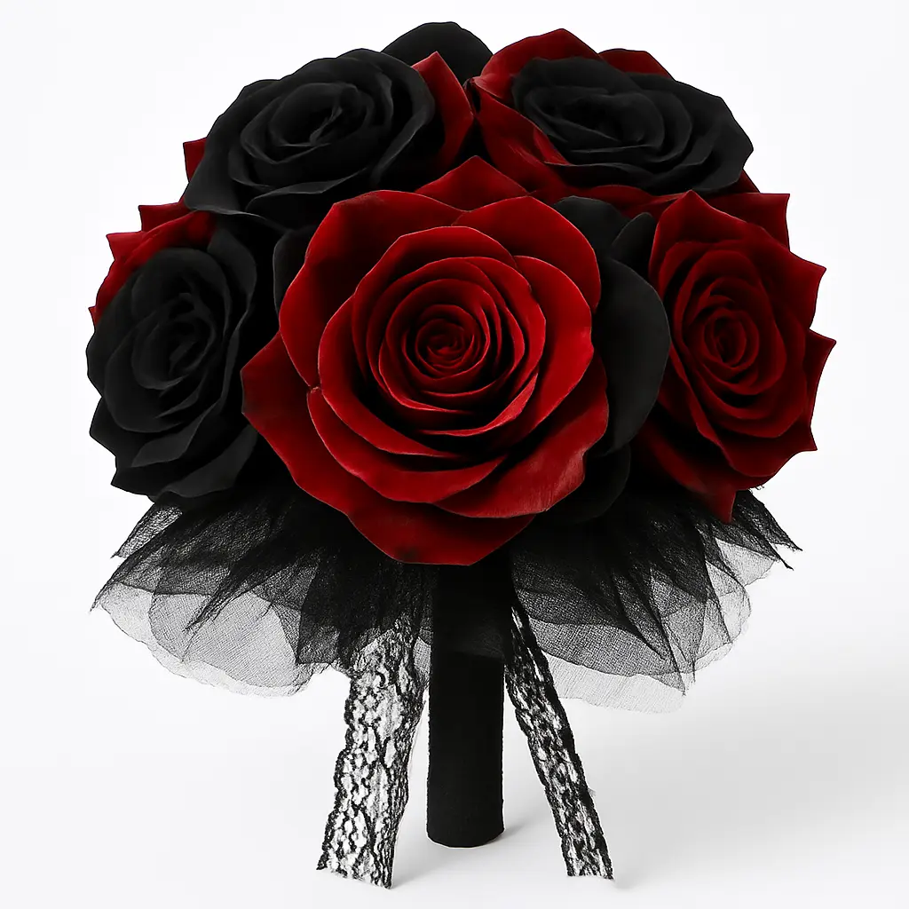 Gothic Dark Rose Bouquet Costume Accessory