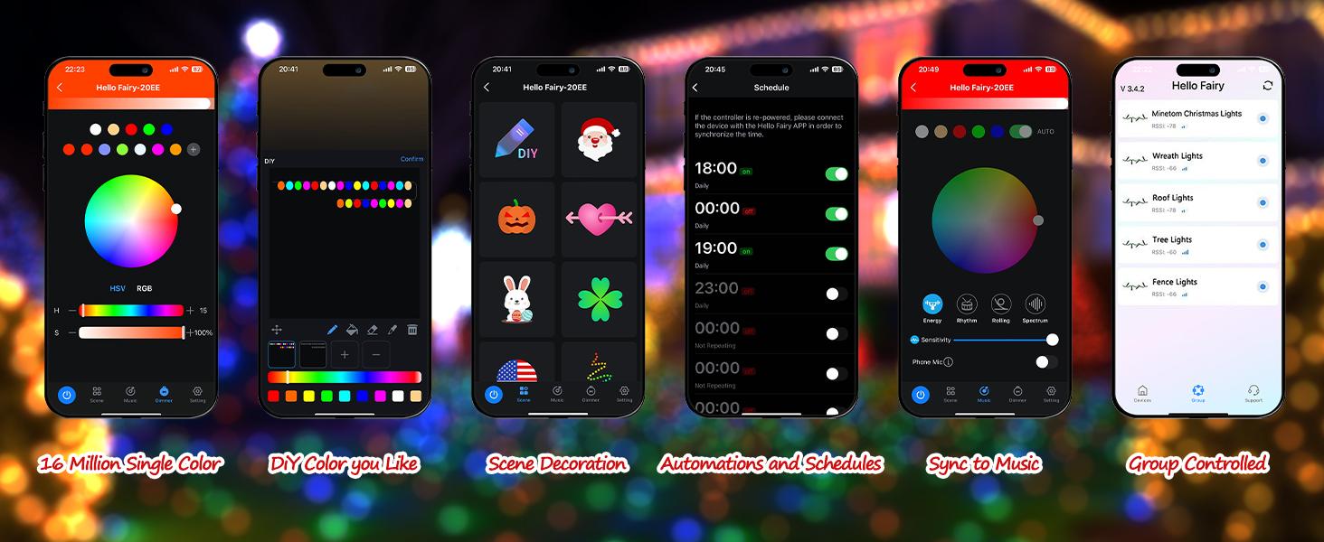 Minetom 82ft 250LED Color Changing Christmas Halloween Tree Lights, LED RGB String Twinkle Lights, 16 Milion Adjustable Colors Smart Fairy Lights with Remote & App & Timer for Xmas Tree Holiday Party