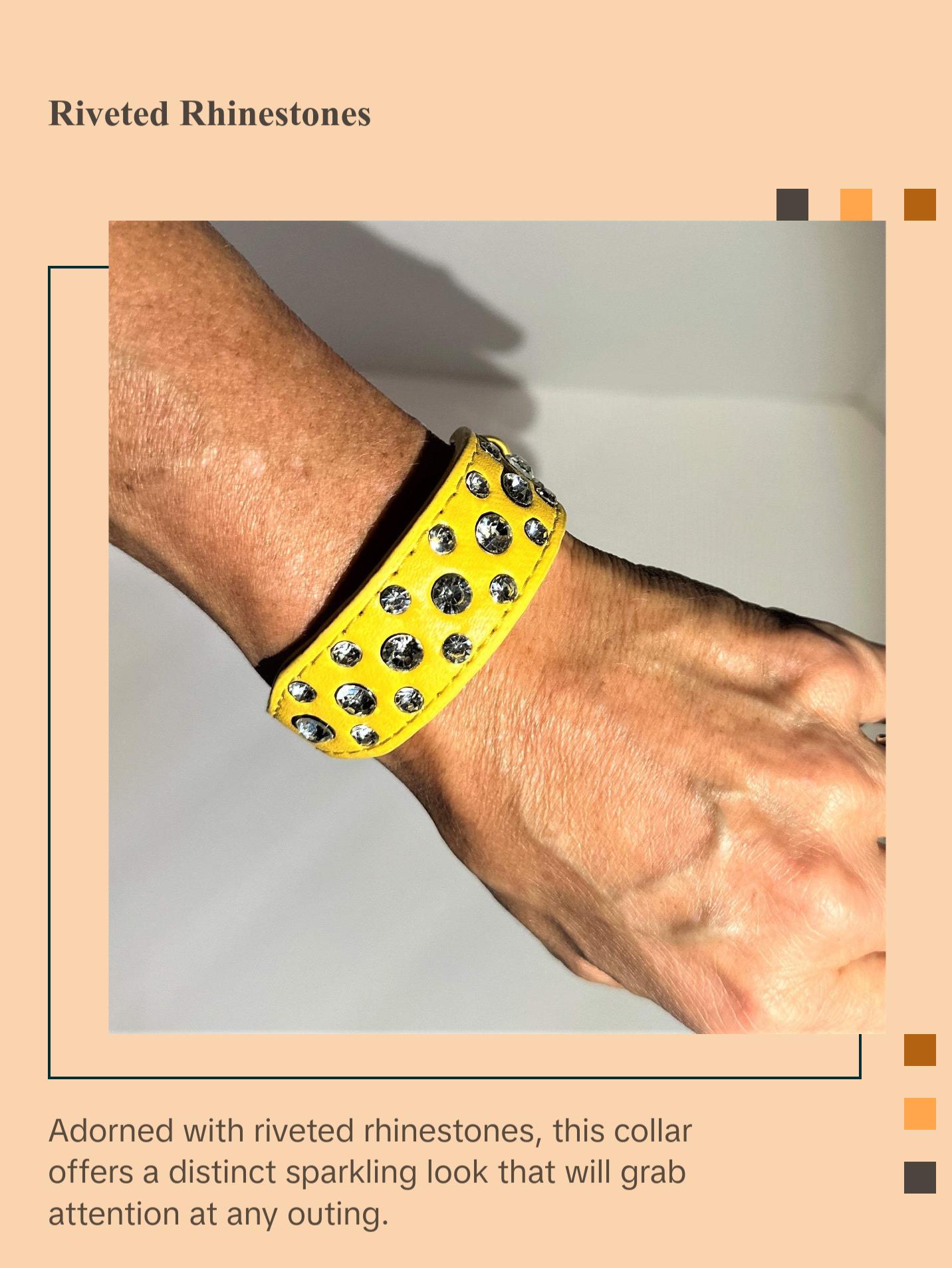 Yellow Bling Dog Collar