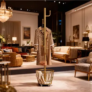 Vertical Single Pole Coat Rack with Wheels, Modern Clothing Organizer