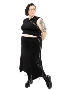 Cheongsam Clasp Midi Skirt TRUED APPAREL