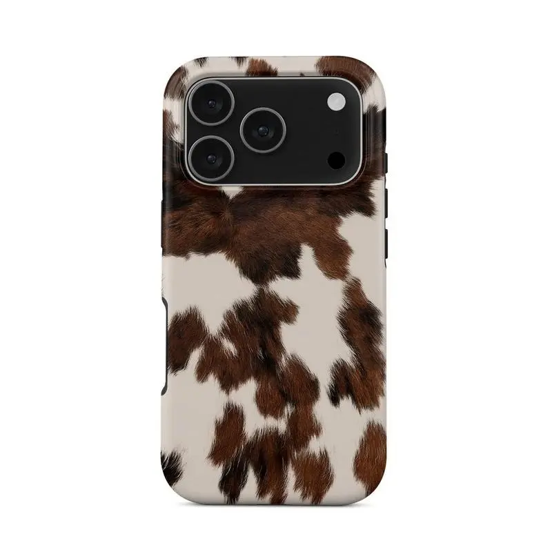 Brown & White Cowhide Phone Case -Western Cow Print Case For iphone 17 pro case iphone 16 pro max case 15 14 13 12 11 & Samsung S25 S24 S23 Ultra Fe,Shockproof and anti-drop phone case, smart protective case