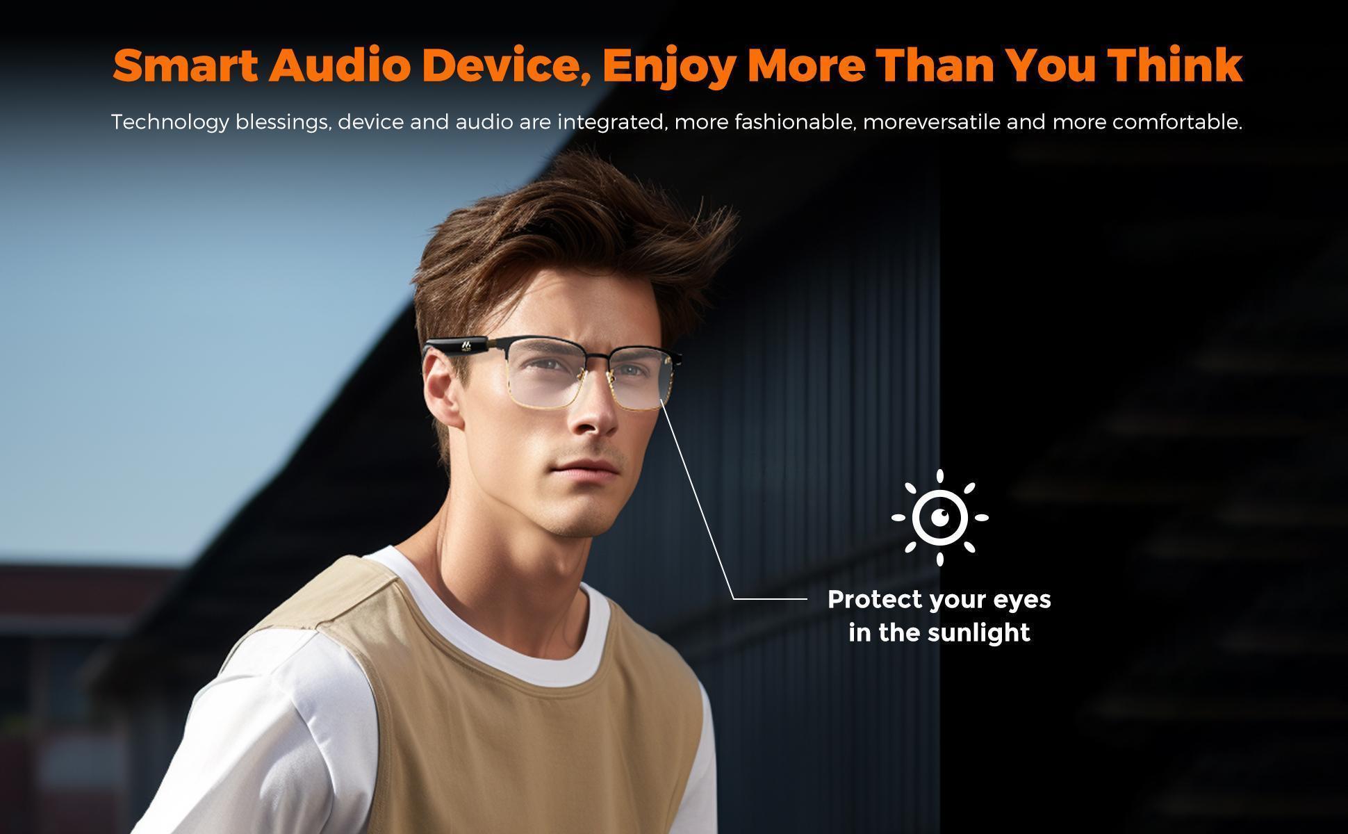 【W5】MIRO Smart Audio Glasses – 10-Hour Battery, Blue Light Filter & Stereo Audio, Ideal for Meetings, Work, Travel & Daily Use, Comfortable & Stylish, Thoughtful Tech Gift for Professionals & Music Lovers During Holidays