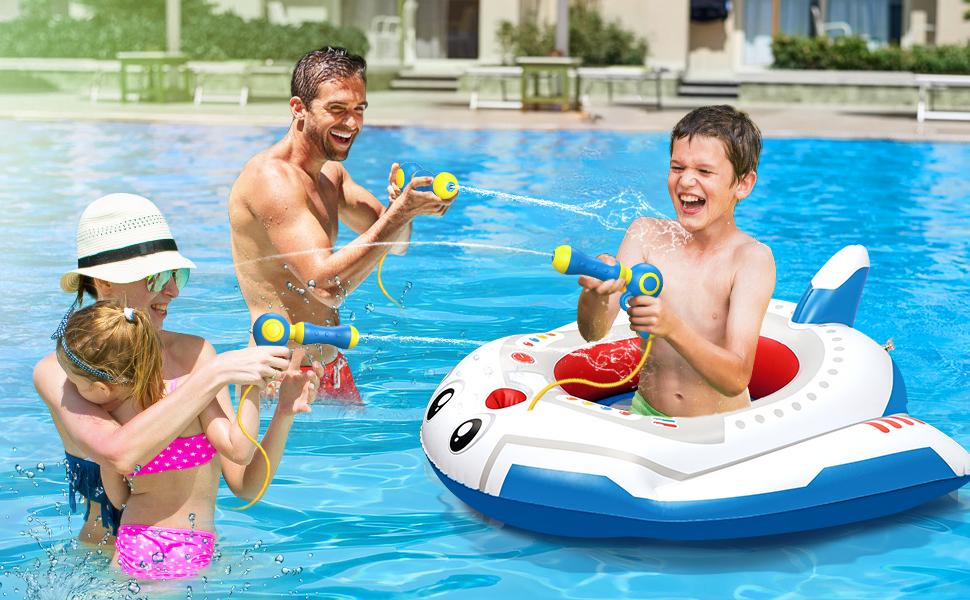 Kids' Inflatable Pool Float, Toddler Ride-On Airplane Cruiser, Summer Foldable Lounger, Mini Pool Toy for 3-8 Years Babies