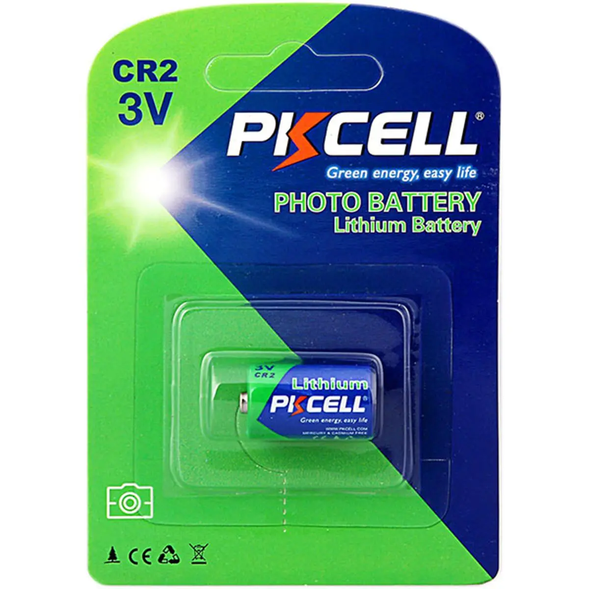 212 MAIN CR2 Type 3.0V Lithium Photo Replacement Battery, Long-Life Power Source for Sports, Outdoor Cycling Electronic Devices
