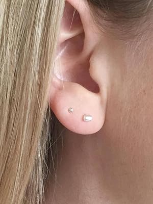 MILACOLATO 6-12 Pairs 925 Sterling Silver Stud Earrings for Women Girls 2mm Tiny Ball Stud Earrings Set Hypoallergenic Cartilage Tragus Multiple Piercings Earrings Jewelry for Sensitive Ears