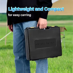 Portable Camping Stove with Windblocker, 3 in 1 Propane Butane Isobutane Stove with Carrying Case and Stainless Steel Hose Adapters, Stove for Cooking, Travel Hiking