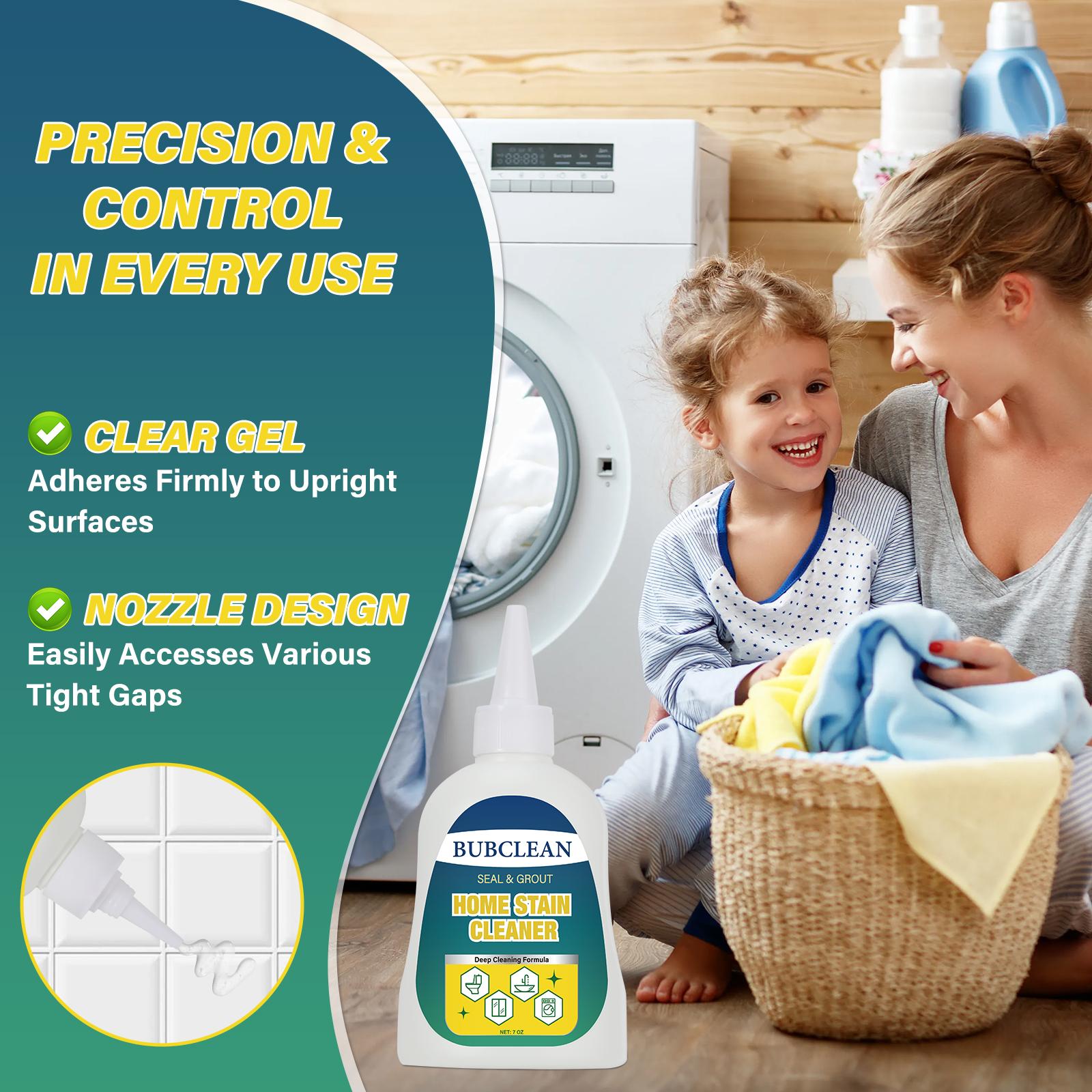 BUBCLEAN Mold Remover Gel with Scrub Brush – Heavy Duty Mildew Stain Cleaner for Washer Gasket, Shower Caulk, Tile Grout & Bathroom – 7 Fl Oz, 1 Pack