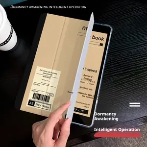 Notebook iPad Case with Pencil Holder for All Models, Slim Lightweight Shockproof Protective Cover for iPad 7/8/9/10th Gen, iPad Air 2/3/4/5, iPad Pro 9.7/10.5/11/12.9 inch, Soft Anti-Scratch Tablet Case