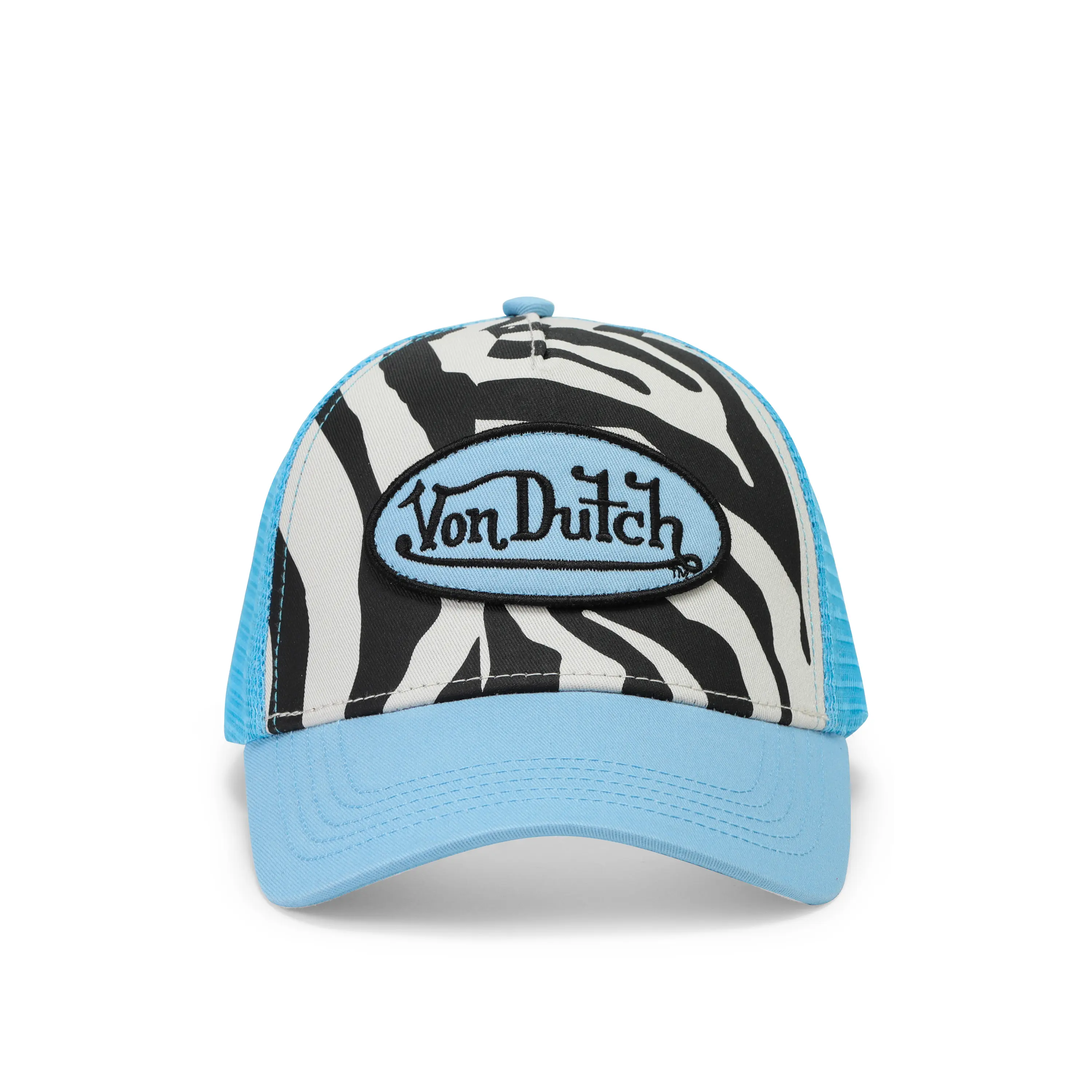 Zebra Trucker Hat - Blue