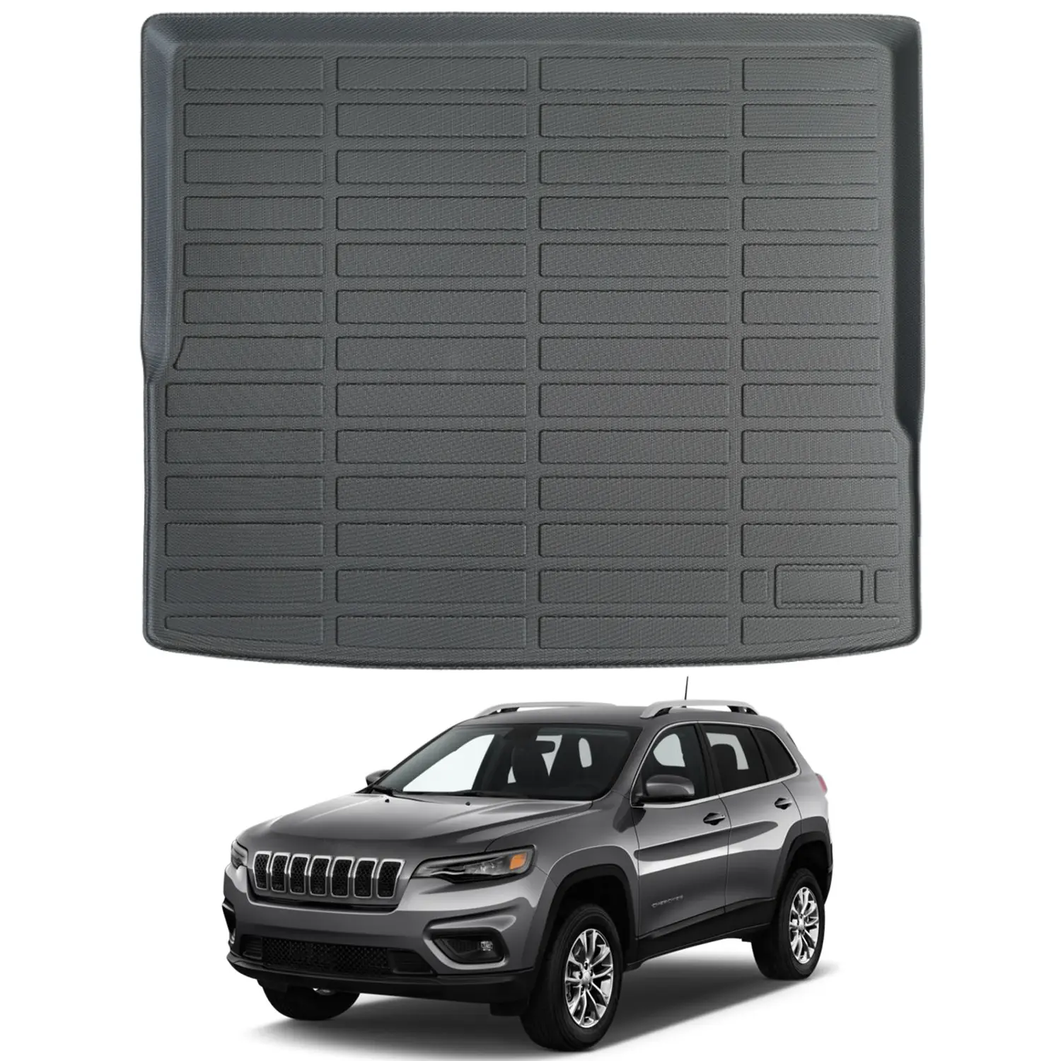 Canvcle Custom Fit Cargo Liner for Jeep Cherokee 2015-2023, TPE Anti-Slip Durable Waterproof Car Liner, All Weather Car Floor Mats Protection, Car Floor Mats All Weather, Car Liners