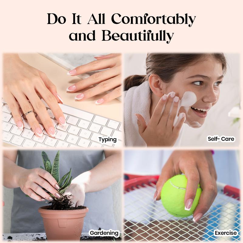 Beetles X Press Plus Cat Eye Press On Nails Tips Kit - Champagne Aurora French Tip Short Square Almond Shape Natural Acrylic Nail Tips for Effortless Beauty & DIY Manicures - Frenchtipnails Fall Nail Halloween Nail Black Friday Winter Nail Christmas Gift