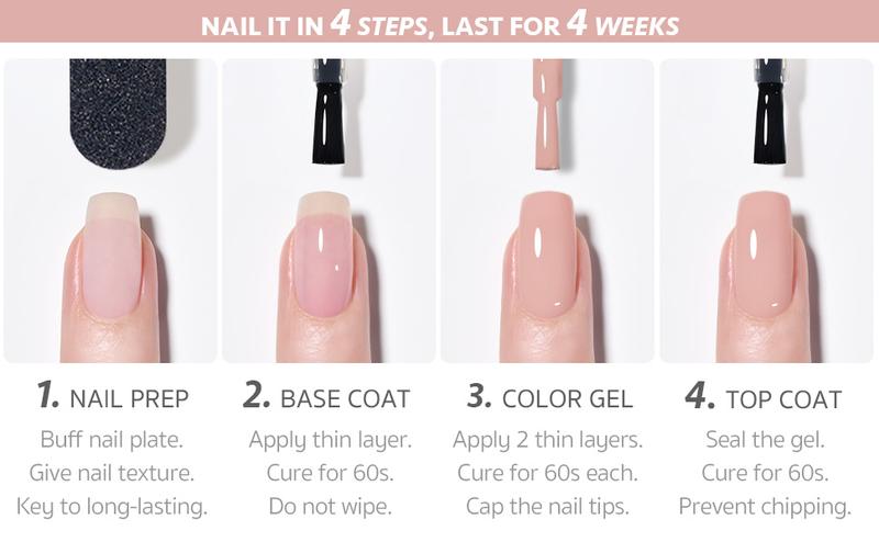 GAOY Vanilla Nude Macaron Nail Gel Polish Set Including Peach Pink Nude Shades, Sweet Minimalist Creamy Colors, Opaque Long Lasting Gel for Home & Salon Manicure