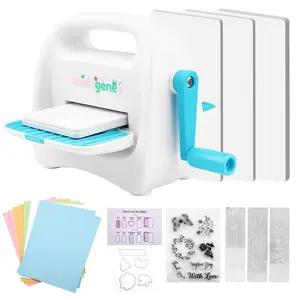 Mini Die Cutting and Embossing Machine with Starter Kit, 8.5 cm (3.5"") Feed Slot for 3"" Paper, Includes 24 Accessories for DIY Crafts, Card Making & Scrapbooking(Blue)